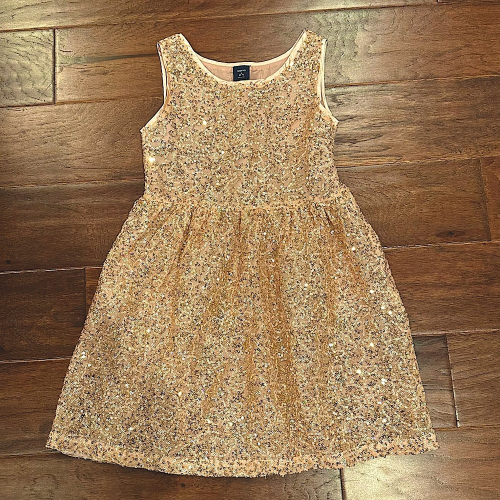 Gap sparkle sequined pink dress